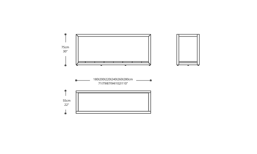 Image of the main dimensions of the product